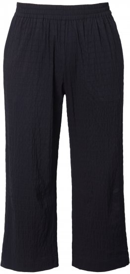 Ulla Popken Textured Elastic Waist Cropped Pants Black - Vaqueros & Pantalones de Mujer Tallas Grandes – Plus Size - 