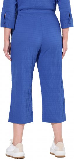 Ulla Popken Textured Elastic Waist Cropped Pants Opal Green - Vaqueros & Pantalones de Mujer Tallas Grandes – Plus Size - 