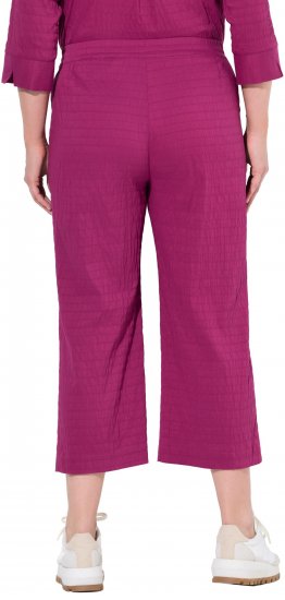 Ulla Popken Textured Elastic Waist Cropped Pants Magnolia Red - Vaqueros & Pantalones de Mujer Tallas Grandes – Plus Size - 