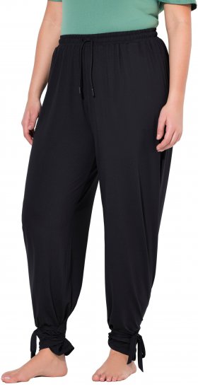 Ulla Popken Quick Drying Split Leg Elastic Waist Joggers Black - Vaqueros & Pantalones de Mujer Tallas Grandes – Plus Size - 