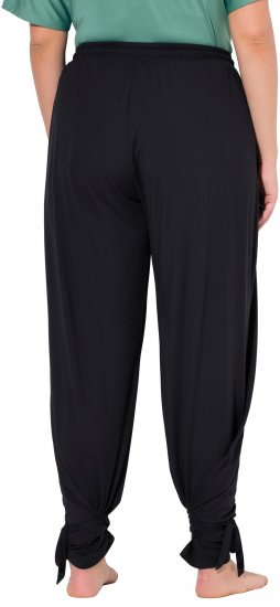 Ulla Popken Quick Drying Split Leg Elastic Waist Joggers Black - Vaqueros & Pantalones de Mujer Tallas Grandes – Plus Size - 