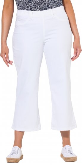 Ulla Popken Wide Leg Twill Mary Fit Culottes White - Vaqueros & Pantalones de Mujer Tallas Grandes – Plus Size - Vaqueros y pantalones, EU 42-70