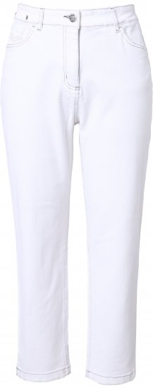 Ulla Popken Used Look 5 Pocket Comfy Waistband Mom Jeans Snow White - Vaqueros & Pantalones de Mujer Tallas Grandes – Plus Size - 
