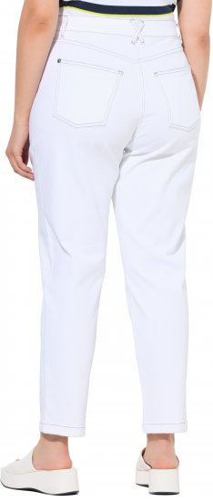 Ulla Popken Used Look 5 Pocket Comfy Waistband Mom Jeans Snow White - Vaqueros & Pantalones de Mujer Tallas Grandes – Plus Size - 