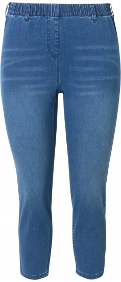 Ulla Popken Cropped Denim Look Stretch Fit Leggings Light Blue Denim - Vaqueros & Pantalones de Mujer Tallas Grandes – Plus Size - 