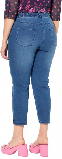 Ulla Popken Cropped Denim Look Stretch Fit Leggings Light Blue Denim - Vaqueros & Pantalones de Mujer Tallas Grandes – Plus Size - 