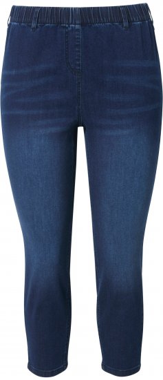 Ulla Popken Cropped Denim Look Stretch Fit Leggings Denim Blue - Vaqueros & Pantalones de Mujer Tallas Grandes – Plus Size - 