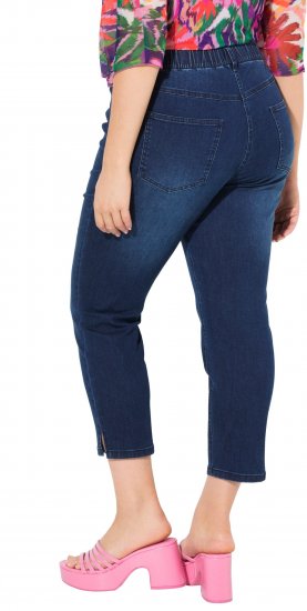 Ulla Popken Cropped Denim Look Stretch Fit Leggings Denim Blue - Vaqueros & Pantalones de Mujer Tallas Grandes – Plus Size - 