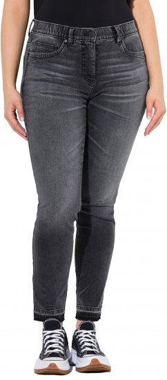 Ulla Popken Raw Edge Stretch Fit Jeans Black - Vaqueros & Pantalones de Mujer Tallas Grandes – Plus Size - 