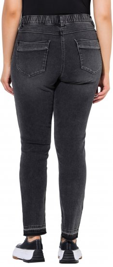 Ulla Popken Raw Edge Stretch Fit Jeans Black - Vaqueros & Pantalones de Mujer Tallas Grandes – Plus Size - 