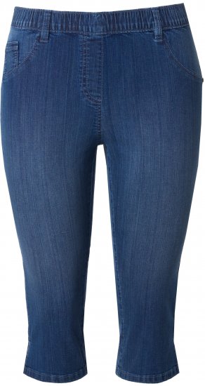 Ulla Popken Denim Elastic Waist Capres Blue Denim - Vaqueros & Pantalones de Mujer Tallas Grandes – Plus Size - 