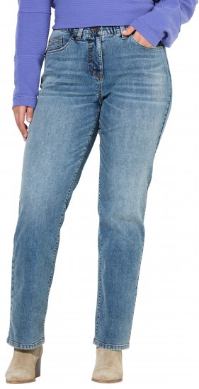 Ulla Popken Bow Embroidery Stretch Fit Jeans Blue Denim - Vaqueros & Pantalones de Mujer Tallas Grandes – Plus Size - 
