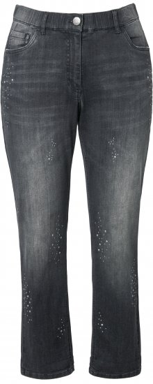 Ulla Popken Rivet Detail Stretch Fit Boyfriend Jeans Black - Vaqueros & Pantalones de Mujer Tallas Grandes – Plus Size - 