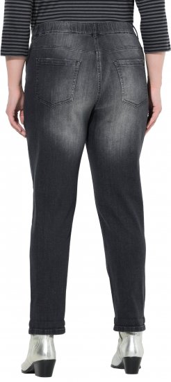 Ulla Popken Rivet Detail Stretch Fit Boyfriend Jeans Black - Vaqueros & Pantalones de Mujer Tallas Grandes – Plus Size - 