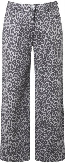 Ulla Popken Leopard Print Stretch Fit Jeans Beige - Vaqueros & Pantalones de Mujer Tallas Grandes – Plus Size - 