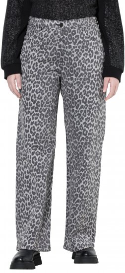 Ulla Popken Leopard Print Stretch Fit Jeans Beige - Vaqueros & Pantalones de Mujer Tallas Grandes – Plus Size - 