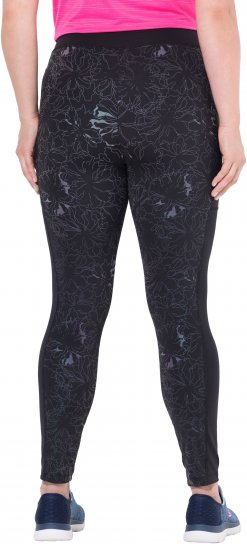Ulla Popken Quick Drying Flower Print Leggings Black - Vaqueros & Pantalones de Mujer Tallas Grandes – Plus Size - Vaqueros y pantalones, EU 42-70