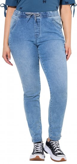 Ulla Popken Drawstring Jeggings Blue Denim - Vaqueros & Pantalones de Mujer Tallas Grandes – Plus Size - 