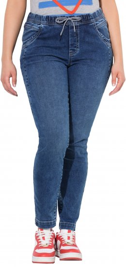 Ulla Popken Drawstring Jeggings Blue - Vaqueros & Pantalones de Mujer Tallas Grandes – Plus Size - 