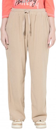 Ulla Popken Corduroy Elastic Waist Pants Brown - Vaqueros & Pantalones de Mujer Tallas Grandes – Plus Size - 