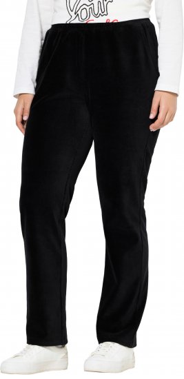 Ulla Popken Corduroy Elastic Waist Pants Black - Vaqueros & Pantalones de Mujer Tallas Grandes – Plus Size - 