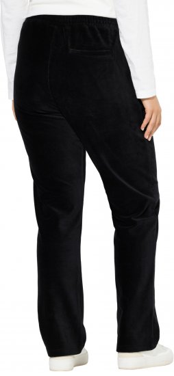 Ulla Popken Corduroy Elastic Waist Pants Black - Vaqueros & Pantalones de Mujer Tallas Grandes – Plus Size - 