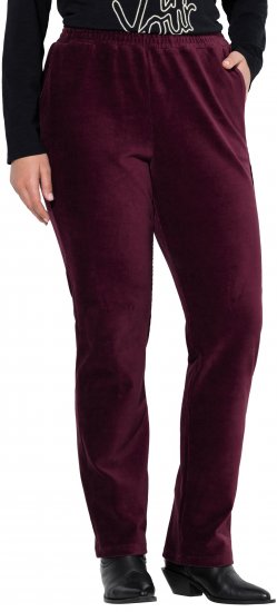 Ulla Popken Corduroy Elastic Waist Pants Brown - Vaqueros & Pantalones de Mujer Tallas Grandes – Plus Size - 