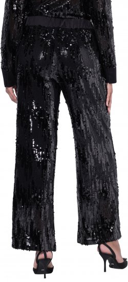 Ulla Popken Sequined Elastic Waist Pants Black - Vaqueros & Pantalones de Mujer Tallas Grandes – Plus Size - Vaqueros y pantalones, EU 42-70