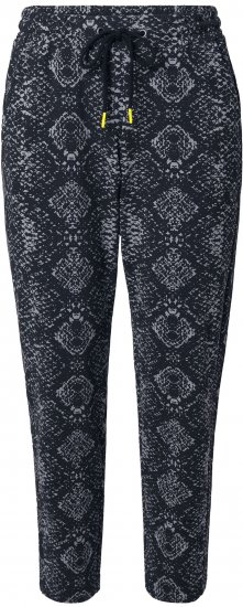Ulla Popken Snake Print Elastic Waist Joggers Black - Vaqueros & Pantalones de Mujer Tallas Grandes – Plus Size - 