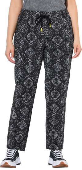 Ulla Popken Snake Print Elastic Waist Joggers Black - Vaqueros & Pantalones de Mujer Tallas Grandes – Plus Size - 