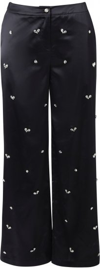 Ulla Popken Rhinestone Detail Comfort Waist Pants Black - Vaqueros & Pantalones de Mujer Tallas Grandes – Plus Size - 