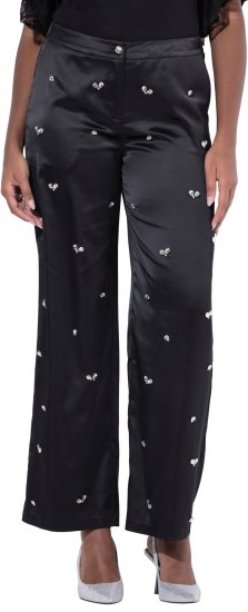 Ulla Popken Rhinestone Detail Comfort Waist Pants Black - Vaqueros & Pantalones de Mujer Tallas Grandes – Plus Size - 