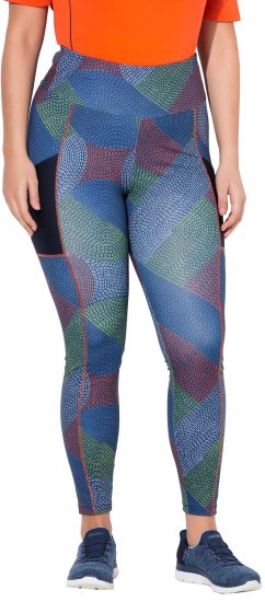 Ulla Popken Quick Drying Stitch Print Performance Leggings Grey - Vaqueros & Pantalones de Mujer Tallas Grandes – Plus Size - 