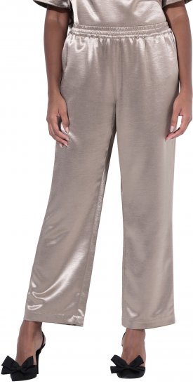 Ulla Popken Metallic Satin Elastic Waist Pants Orange - Vaqueros & Pantalones de Mujer Tallas Grandes – Plus Size - 