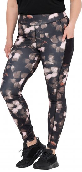 Ulla Popken Abstract Print Quick Dry Sports Leggings Black - Vaqueros & Pantalones de Mujer Tallas Grandes – Plus Size - 