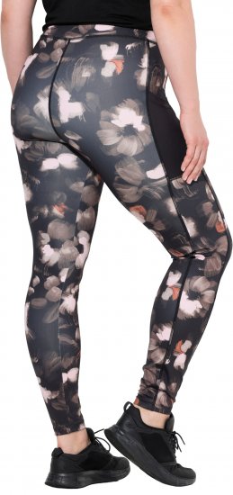 Ulla Popken Abstract Print Quick Dry Sports Leggings Black - Vaqueros & Pantalones de Mujer Tallas Grandes – Plus Size - 