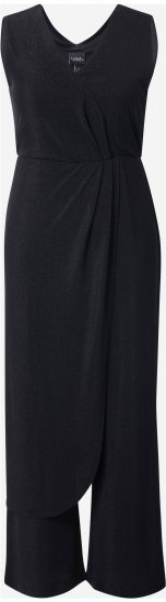 Ulla Popken Draped Sleeveless Glitter Jumpsuit Navy - Vaqueros & Pantalones de Mujer Tallas Grandes – Plus Size - 