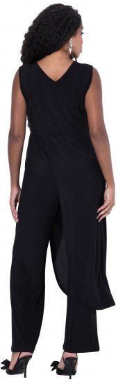 Ulla Popken Draped Sleeveless Glitter Jumpsuit Navy - Vaqueros & Pantalones de Mujer Tallas Grandes – Plus Size - 