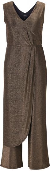 Ulla Popken Draped Sleeveless Glitter Jumpsuit Pearl White - Vaqueros & Pantalones de Mujer Tallas Grandes – Plus Size - 