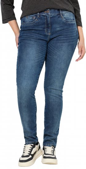 Ulla Popken Decorative Stitched Slim Leg Stretch Fit Jeans Blue Denim - Vaqueros & Pantalones de Mujer Tallas Grandes – Plus Size - 
