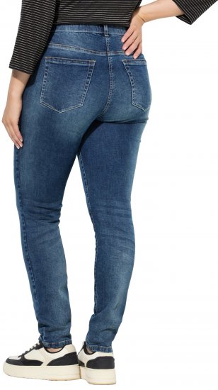 Ulla Popken Decorative Stitched Slim Leg Stretch Fit Jeans Blue Denim - Vaqueros & Pantalones de Mujer Tallas Grandes – Plus Size - 