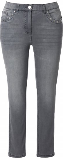 Ulla Popken Rivet Studded Stretch Fit Jeans Grey Denim - Vaqueros & Pantalones de Mujer Tallas Grandes – Plus Size - Vaqueros y pantalones, EU 42-70