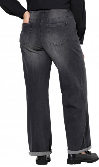 Ulla Popken Rivet Studded Stretch Fit Jeans Black - Vaqueros & Pantalones de Mujer Tallas Grandes – Plus Size - 