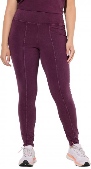Ulla Popken Acid Wash Decorative Seam Leggings Purple - Vaqueros & Pantalones de Mujer Tallas Grandes – Plus Size - 