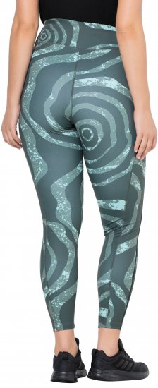 Ulla Popken Quick Drying Ripple Print Sport Leggings Black - Vaqueros & Pantalones de Mujer Tallas Grandes – Plus Size - Vaqueros y pantalones, EU 42-70
