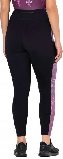 Ulla Popken Quick Drying Botanical Print Sport Leggings Black - Vaqueros & Pantalones de Mujer Tallas Grandes – Plus Size - 