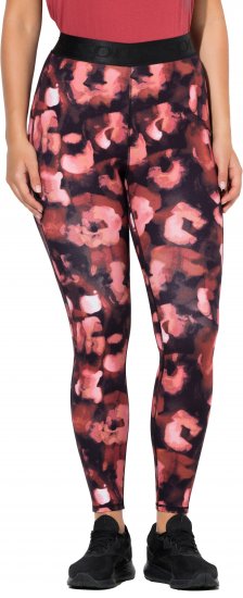 Ulla Popken Abstract Flower Print Performance Leggings Red - Vaqueros & Pantalones de Mujer Tallas Grandes – Plus Size - 