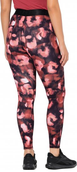 Ulla Popken Abstract Flower Print Performance Leggings Red - Vaqueros & Pantalones de Mujer Tallas Grandes – Plus Size - 