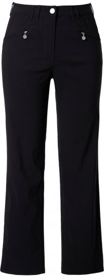 Ulla Popken Bengaline Elastic Waist Pants Black - Vaqueros & Pantalones de Mujer Tallas Grandes – Plus Size - 