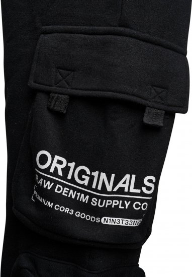 Kam Jeans 244 Raw Denim Cargo PKT Jog Pants Black - Vaqueros & pantalones - Vaqueros y Pantalones - W40-W70